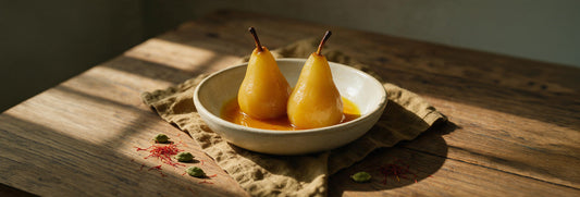 Saffron and Cardamom Poached Pears: A Hormone-Friendly Dessert